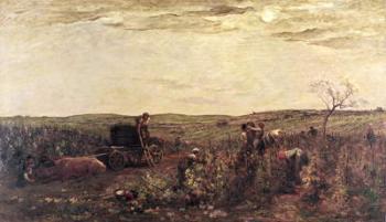 The Wine Harvest in Burgundy, 1863 (oil on canvas) | Obraz na stenu
