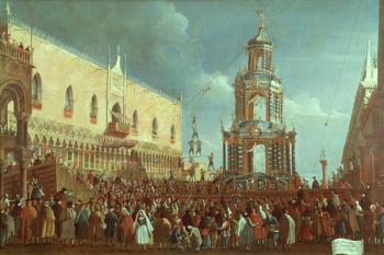 Feastday, St. Mark's Square (oil on canvas) | Obraz na stenu