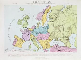 L'Europe en 1871, 1871 (colour litho) | Obraz na stenu