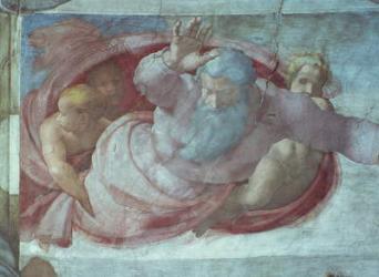 Sistine Chapel: God Dividing the Waters and Earth (pre restoration) (detail) | Obraz na stenu