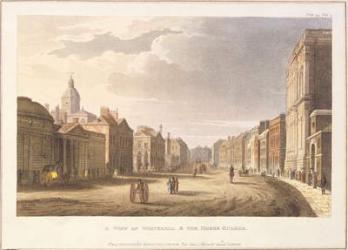 A View of Whitehall and The Horse Guards, from Ackermann's Repository of Arts, 1st June 1811 (litho) | Obraz na stenu