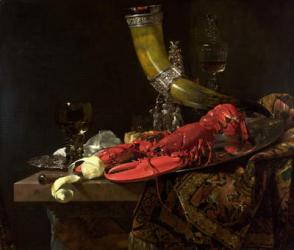 Still Life with the Drinking-Horn of the St. Sebastian Archers' Guild, Lobster and Glasses, c.1653 (oil on canvas) | Obraz na stenu