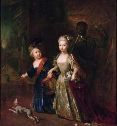 Crown Prince Frederick II with his sister Wilhelmine, 1714 (oil on panel) | Obraz na stenu