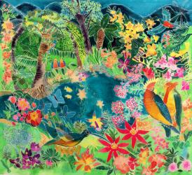 Caribbean Jungle, 1993 (coloured ink on silk) | Obraz na stenu