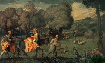 The Flight into Egypt, 1500s (oil on canvas) | Obraz na stenu