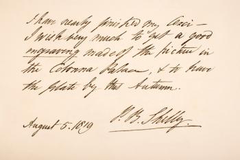 Handwriting and signature of Percy Bysshe Shelley, 1819 (pen & ink on paper) | Obraz na stenu