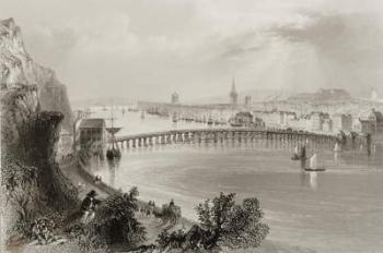 Waterford, Ireland, from 'Scenery and Antiquities of Ireland' by George Virtue, 1860s (engraving) | Obraz na stenu