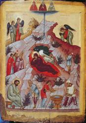 The Nativity, Russian icon, 16th century (tempera on panel) | Obraz na stenu