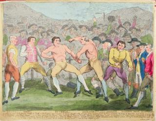 Boxing Match, 10th June 1788 (colour litho) | Obraz na stenu