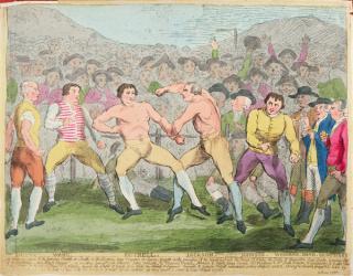 Boxing Match, 10th June 1788 (colour litho) | Obraz na stenu