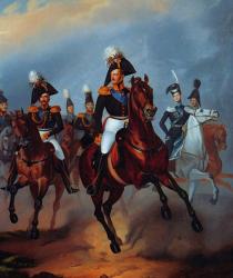 Nicholas I with his officers, 1835 (oil on canvas) | Obraz na stenu