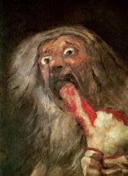Saturn devouring his Son (detail of the head of Saturn), c.1819-23 (oil mural transferred to canvas) | Obraz na stenu