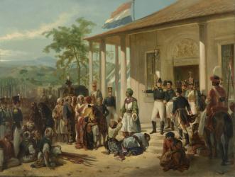 The Arrest of Diepo Negoro by Lieutenant-General Baron De Kock, c.1830-35 (oil on canvas) | Obraz na stenu