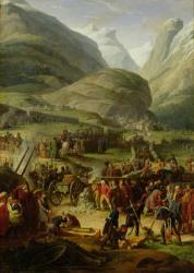 The French Army Travelling over the St. Bernard Pass at Bourg St. Pierre, 20th May 1800, 1806 (oil on canvas) | Obraz na stenu