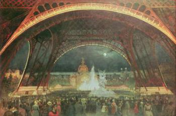 Celebration on the night of the Exposition Universelle in 1889 on the esplanade of the Champs de Mars | Obraz na stenu