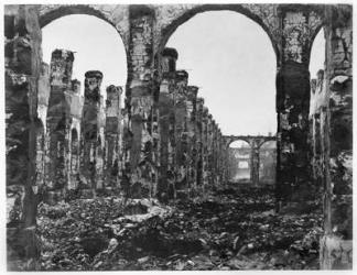 Ruins of the Cour des Comptes during the Commune of Paris, 1871 (b/w photo) | Obraz na stenu