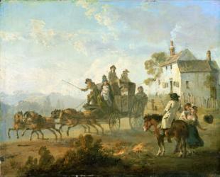 A Stage Coach on a Country Road, 1792 (oil on panel) | Obraz na stenu