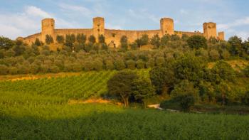 Walled medieval town, Monteriggioni, Italy (photo) | Obraz na stenu