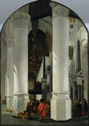 Interior view of the New Church in Delft (oil on panel) | Obraz na stenu