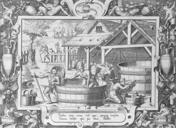 The Wine Harvest (engraving) | Obraz na stenu