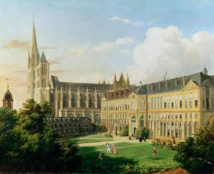 The Abbey Church of Saint-Denis and the School of the Legion of Honour in 1840 (oil on canvas) | Obraz na stenu