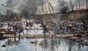 The Battle of the Yser in 1914 (oil on canvas) | Obraz na stenu