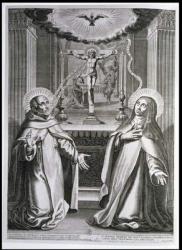 St. John of the Cross and St. Theresa of Avila (engraving) | Obraz na stenu