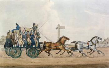 Arriving at the End of a Stage, engraved by J. Harris, 1856 (colour litho) | Obraz na stenu