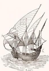 A 15th century Caravel. From El Museo Popular published Madrid, 1889 | Obraz na stenu
