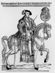 Equestrian Portrait of Philip II (1527-98) of Spain (engraving) (b/w photo) | Obraz na stenu