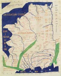 Map of France, from 'Geographia' (vellum) | Obraz na stenu