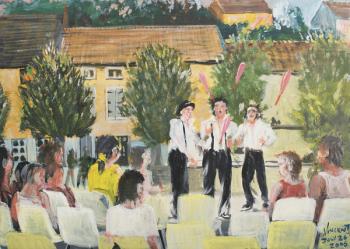 Italien Performers, Laignes,France . 2006, (Acrylic on Canvas Board) | Obraz na stenu