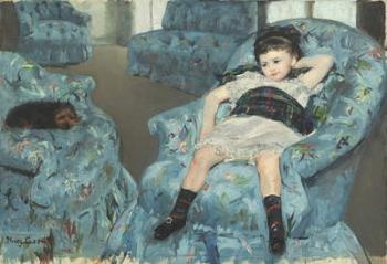 Little Girl in a Blue Armchair, 1878 (oil on canvas) | Obraz na stenu