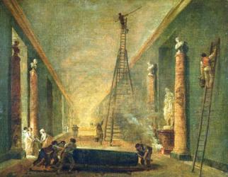 View of the Grand Gallery of the Louvre During Restoration, 1798-99 (oil on canvas) | Obraz na stenu