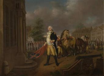 General Humphreys Delivering the Standards taken at Yorktown to Congress Hall, Philadelphia (oil on canvas) | Obraz na stenu