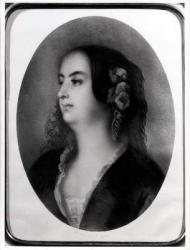 Madame Hanska (1801-82) engraved by Emile Lassalle (1813-71) (lithograph) (b/w photo) | Obraz na stenu