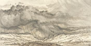 Snowdon, An Approaching Storm, 1853 (pen & grey wash on paper) | Obraz na stenu