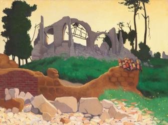 The Church of Souain, 1917 (oil on canvas) | Obraz na stenu