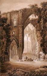 Tintern Abbey, from the 'Historical Tour through Monmouthshire' by William Coxe, printed by T. Cadell, 1801 (w/c pen & ink and graphite on paper) | Obraz na stenu