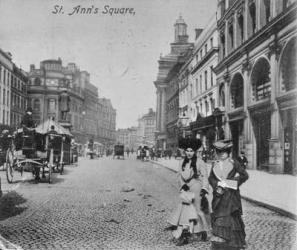 St. Ann's Square, Manchester, c.1910 (b/w photo) | Obraz na stenu