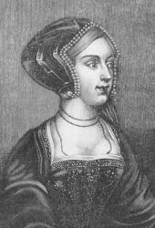 Anne Boleyn (c.1507-36) Second Wife of Henry VIII of England (engraving) (see also 68049) | Obraz na stenu