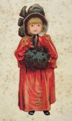 Girl with a muff, book illustration, late 19th or early 20th century (colour litho) | Obraz na stenu