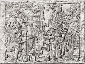 Decorative Lintel from the ancient Mayan city of Yaxchilan, Chiapas, Mexico (engraving) | Obraz na stenu