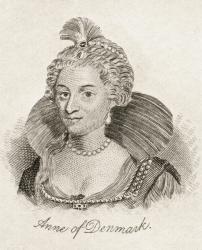Anne of Denmark, from 'Crabb's Historical Dictionary', published 1825 (litho) | Obraz na stenu