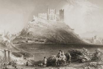 The Rock of Cashel, County Tipperary, Ireland. from 'Scenery and Antiquities of Ireland' by George Virtue, 1860s (engraving) | Obraz na stenu