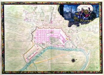 Ms. 988, Vol.3 fol.38 Plan of Rochefort and its surroundings, from the 'Atlas Louis XIV', 1683-88 (gouache on paper) | Obraz na stenu