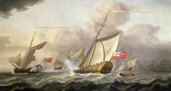 The Royal Yacht 'Mary' Exchanging Salutes, 18th century | Obraz na stenu