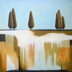 Cypress Trees (oil on canvas) | Obraz na stenu