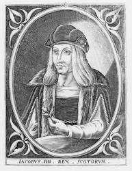 Portrait of James IV of Scotland (1473-1513) (engraving) (b/w photo) | Obraz na stenu