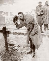 King George V of England visiting the graves of British soldiers killed in France in 1914. From La Esfera, 1914. | Obraz na stenu